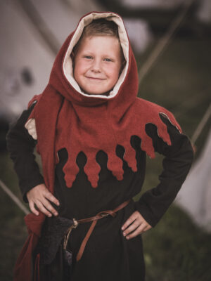 Medieval hood with cutout